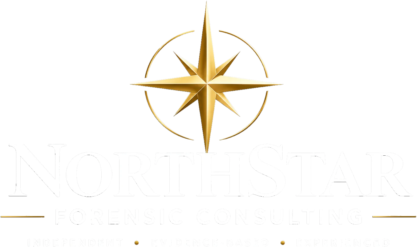 NorthStar Forensic Consulting logo with gold compass star and text "Independent Consulting